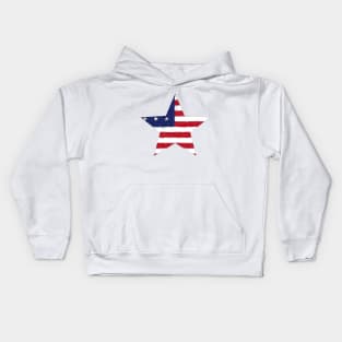 American Flag Star Pastel Chalk Art Kids Hoodie